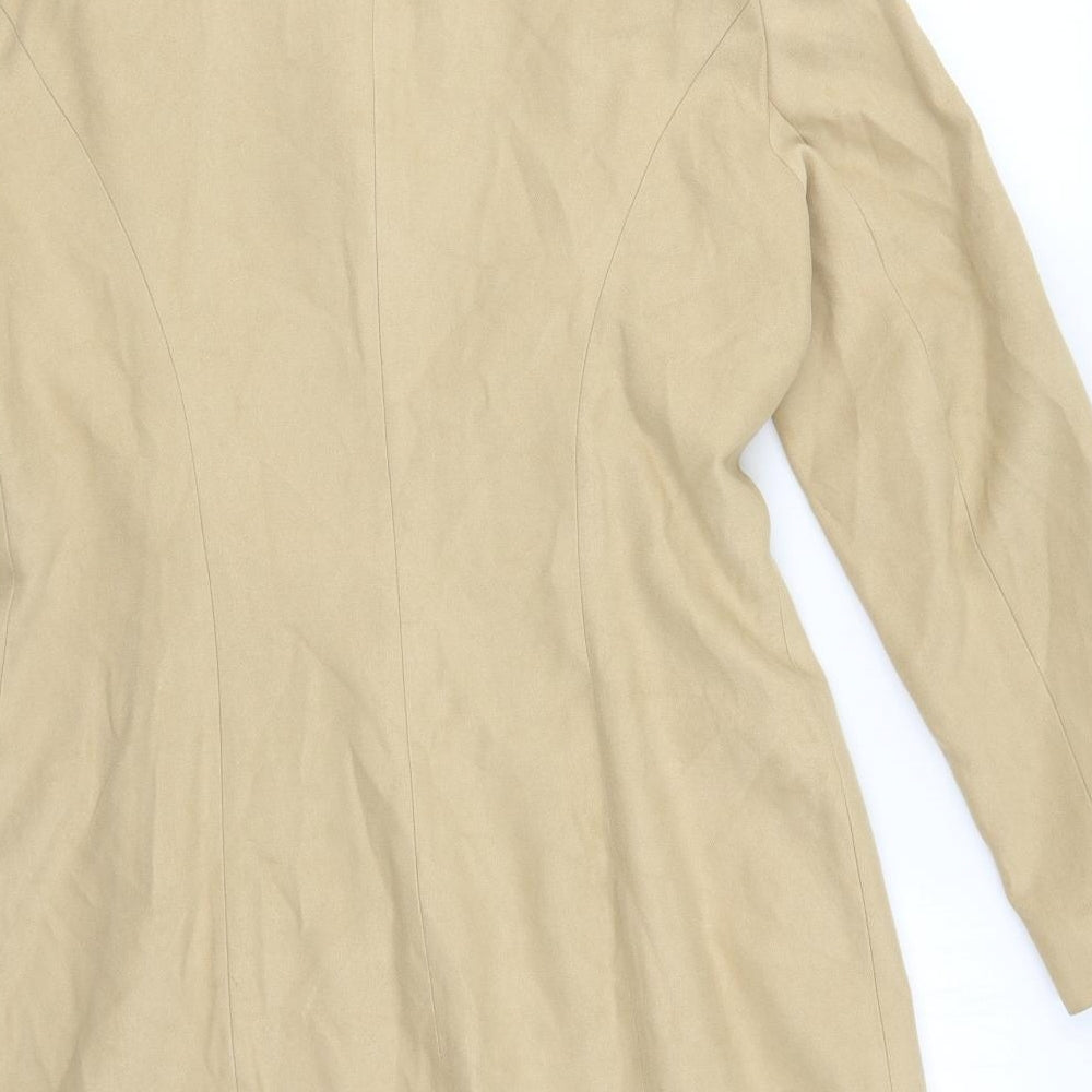 Wallis Womens Beige Pea Coat Coat Size 12