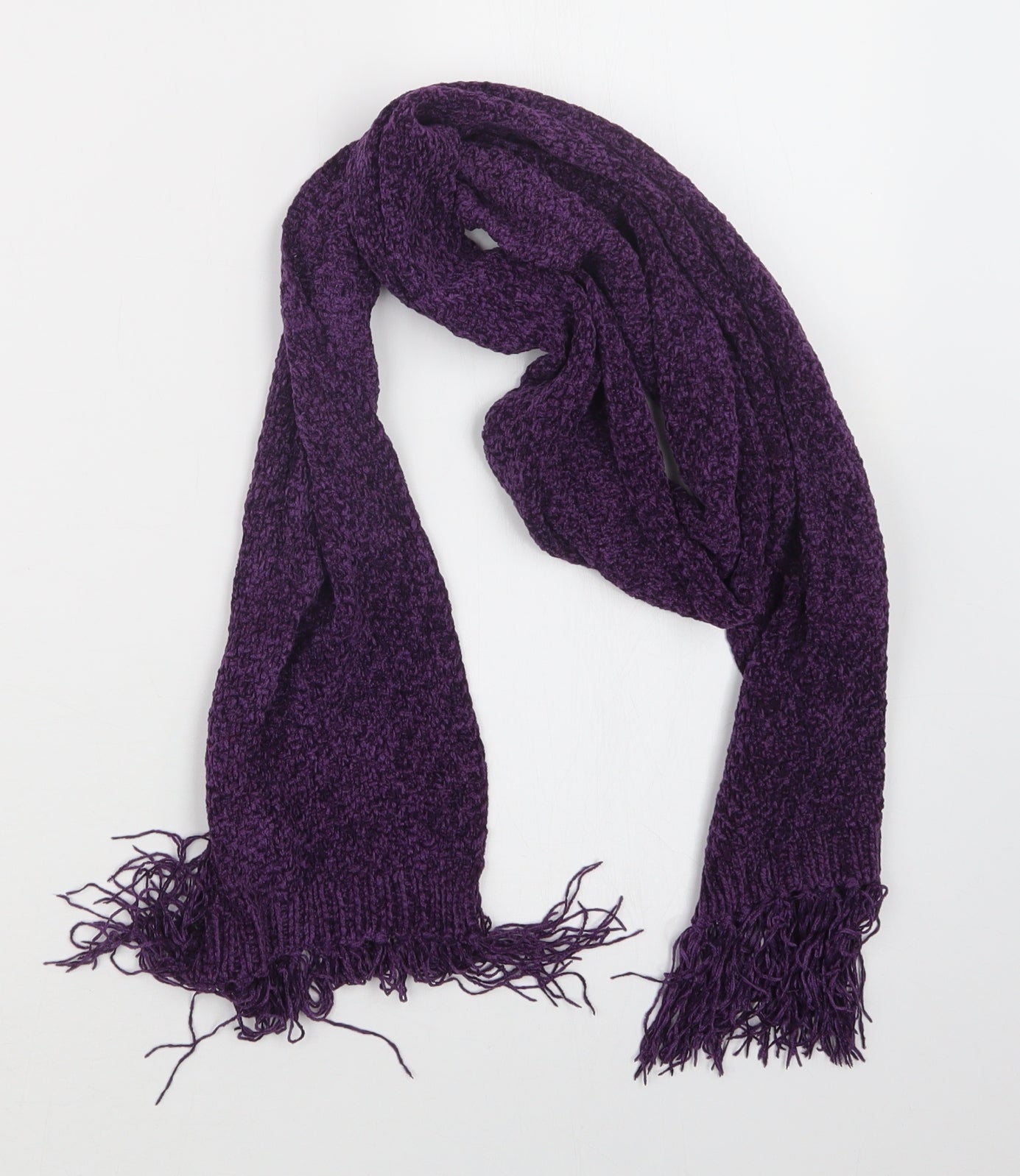 Preworn Womens Purple Knit Scarf
