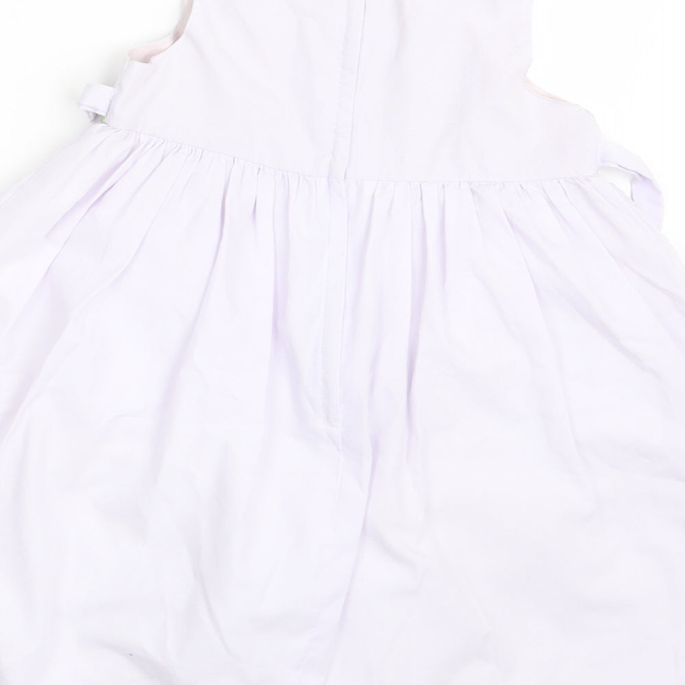 jenny Annie Dots Girls White Floral A-Line Size 3 Years