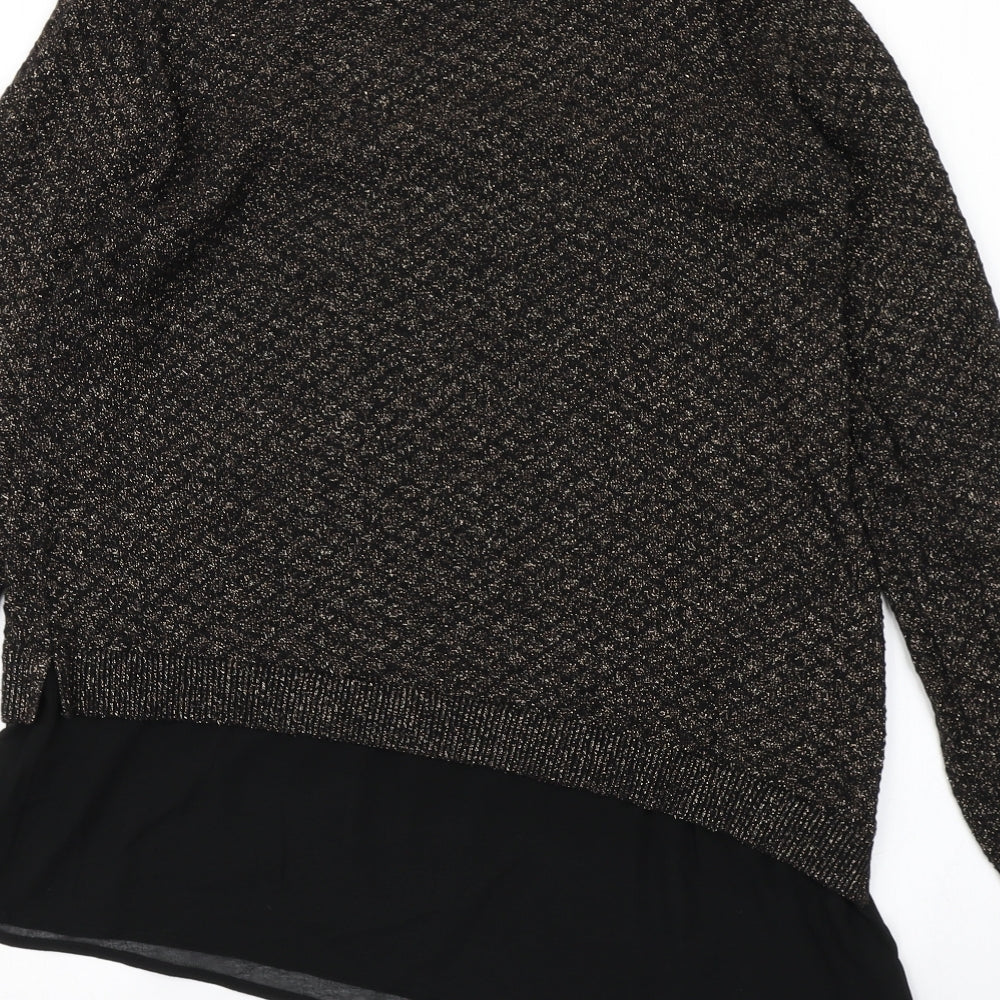 Oasis Womens Black Knit Pullover Jumper Size S