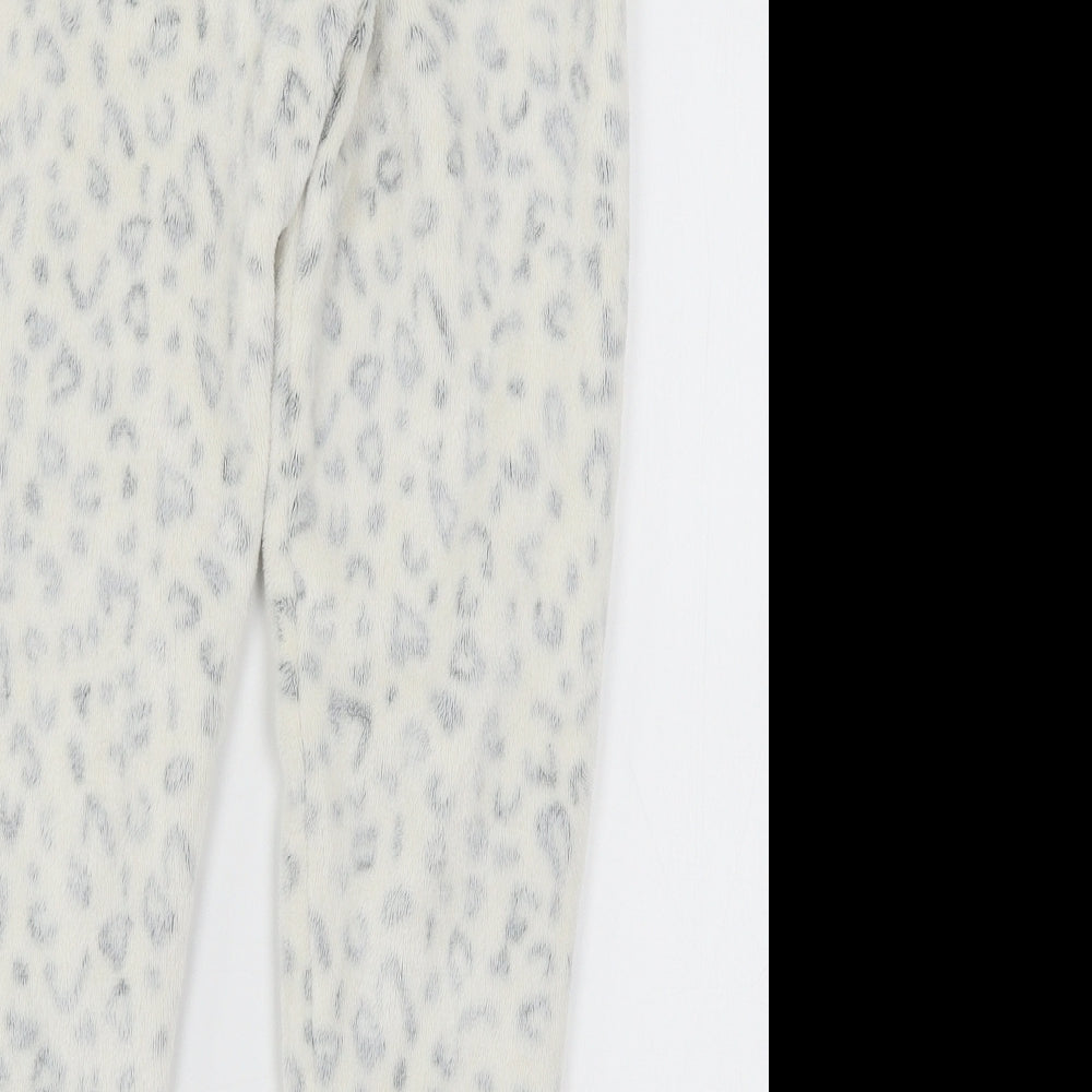 George Girls Ivory Animal Print Microfibre Capri Pyjama Pants Size 7-8 Years