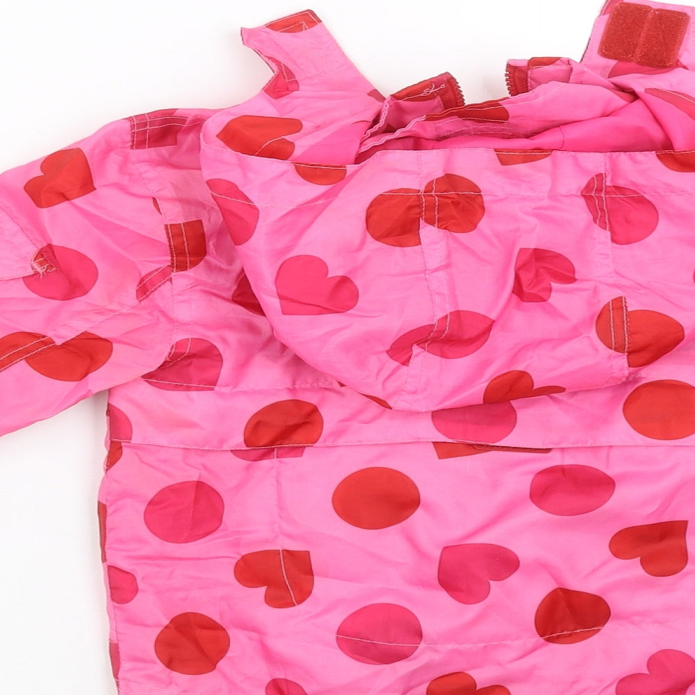 Sweet Millie Girls Pink Polka Dot Rain Coat Jacket Size 4 Years