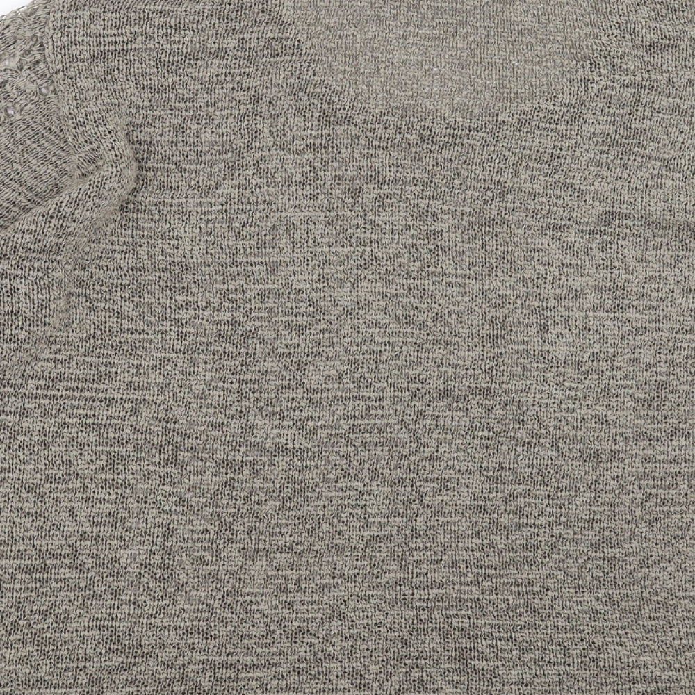 Alessa W Womens Beige Knit Pullover Jumper Size 20 - open knit detail