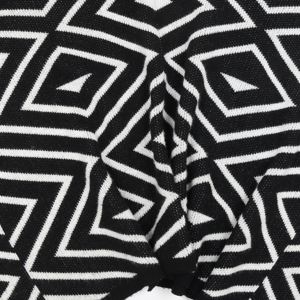 Sleek Chic Womens Black Geometric Shrug Jumper One Size