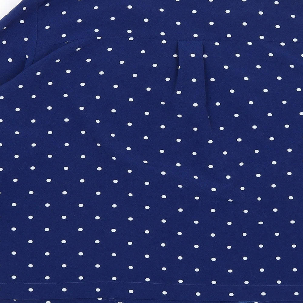 Monki Womens Blue Polka Dot Jacket Blazer Size S