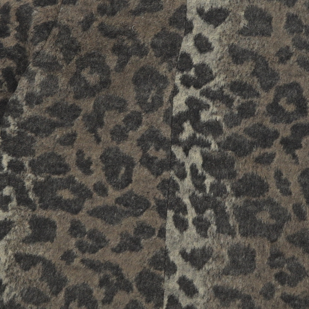 Matalan Girls Brown Animal Print Overcoat Coat Size 8 Years