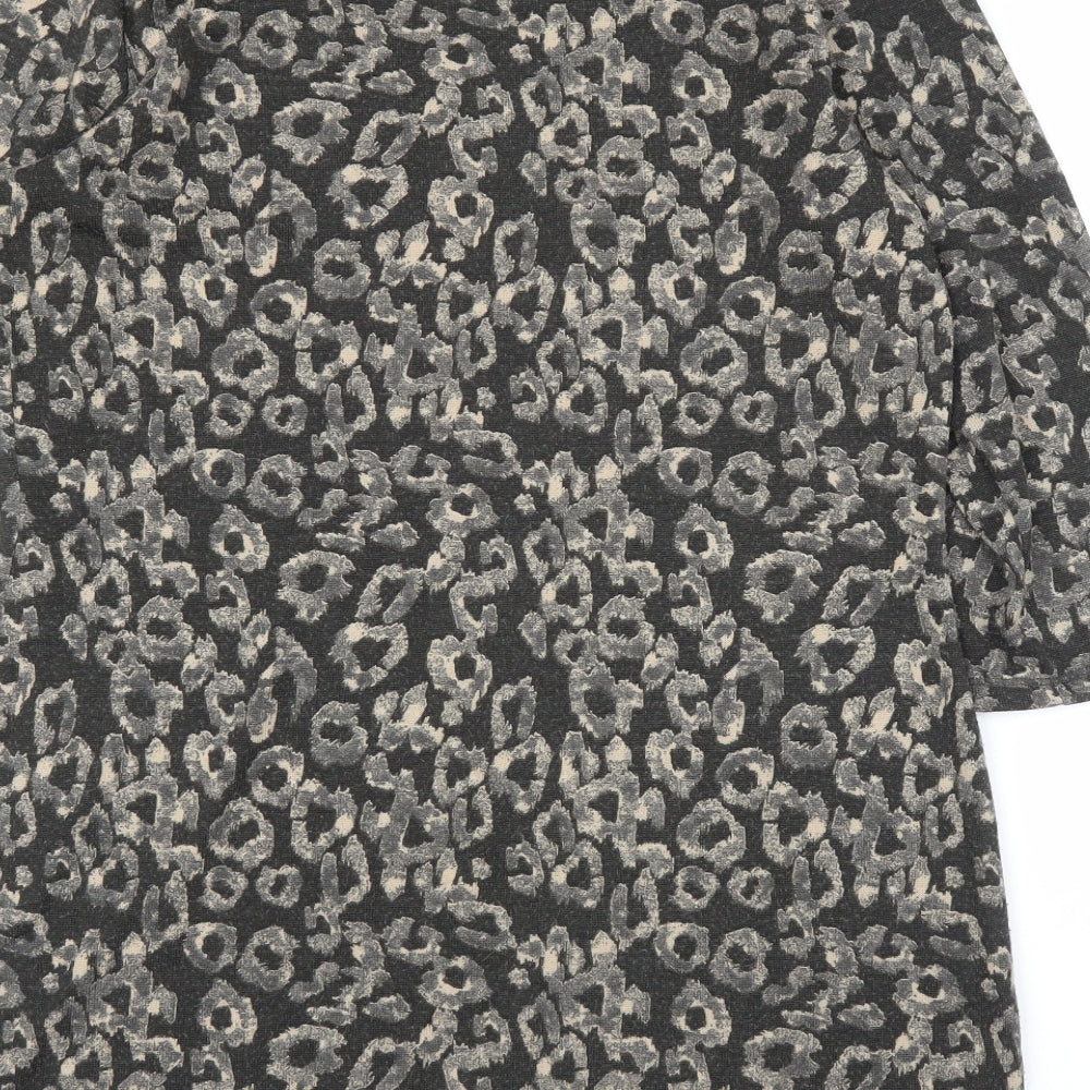 F&F Womens Brown Animal Print Tunic Blouse Size 12 - Leopard print