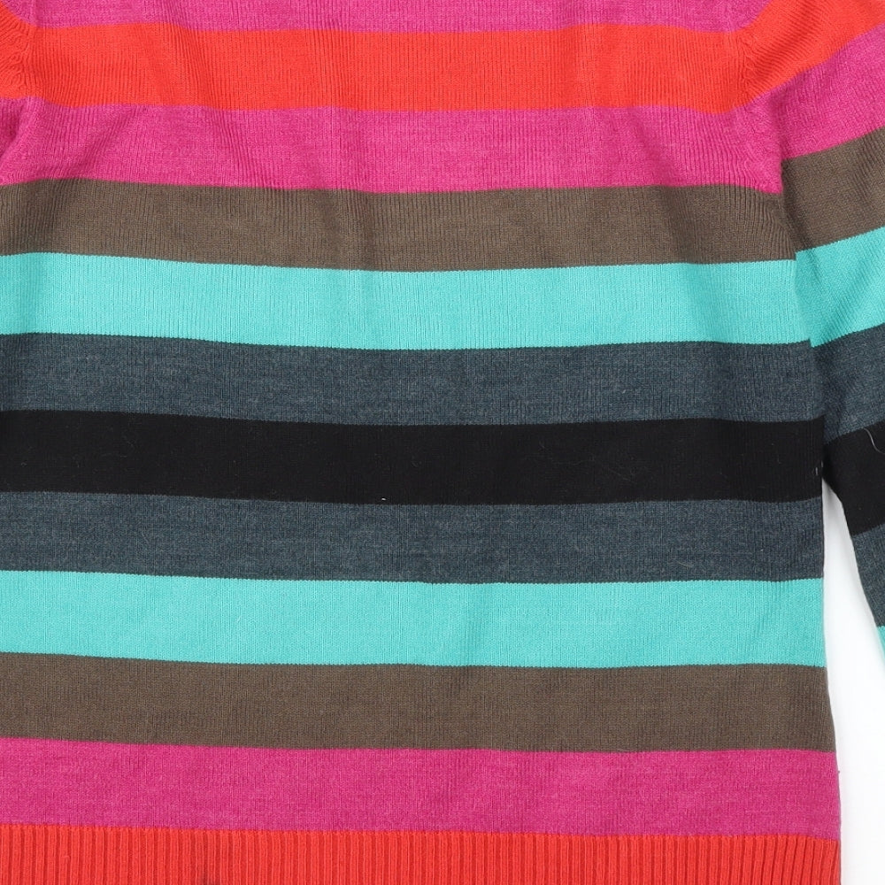 NEXT Womens Multicoloured Striped Pullover Jumper Size 8