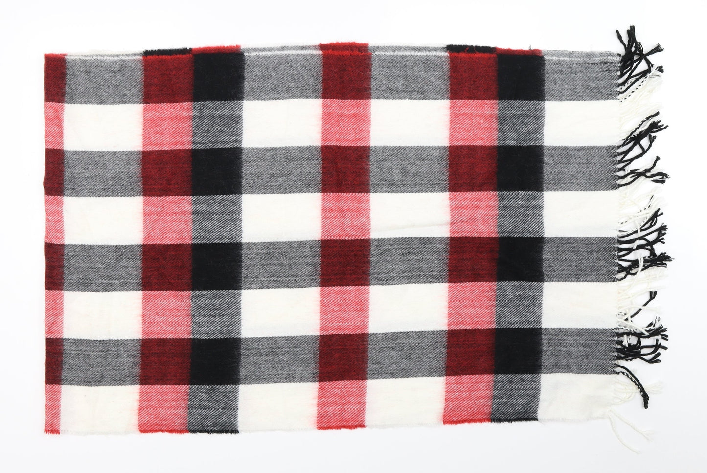 Miss Selfridge Womens White Check Shawl/Wrap