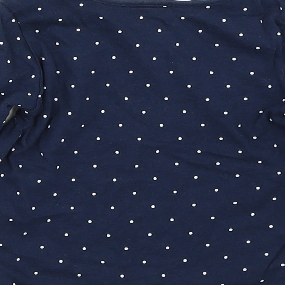H&M Girls Blue Polka Dot Basic T-Shirt Size 6-9 Months