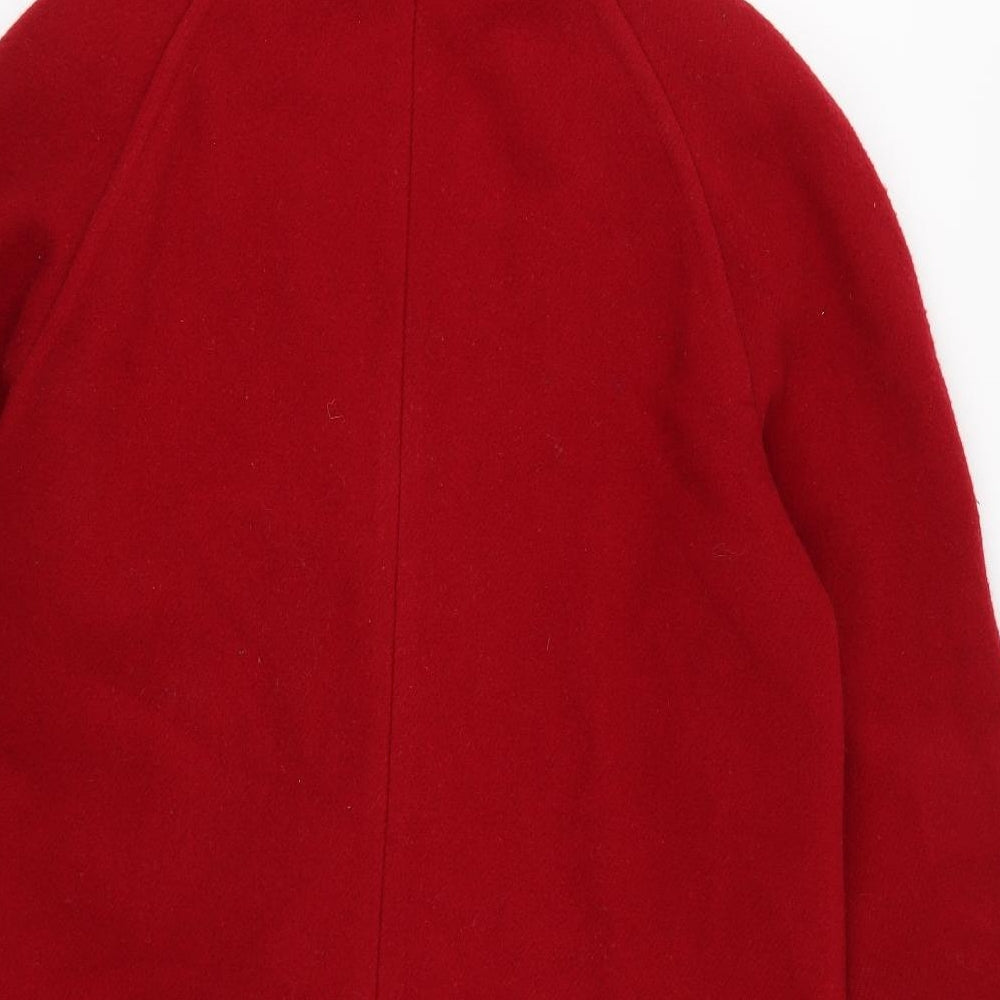Essentials Womens Red Overcoat Coat Size 14