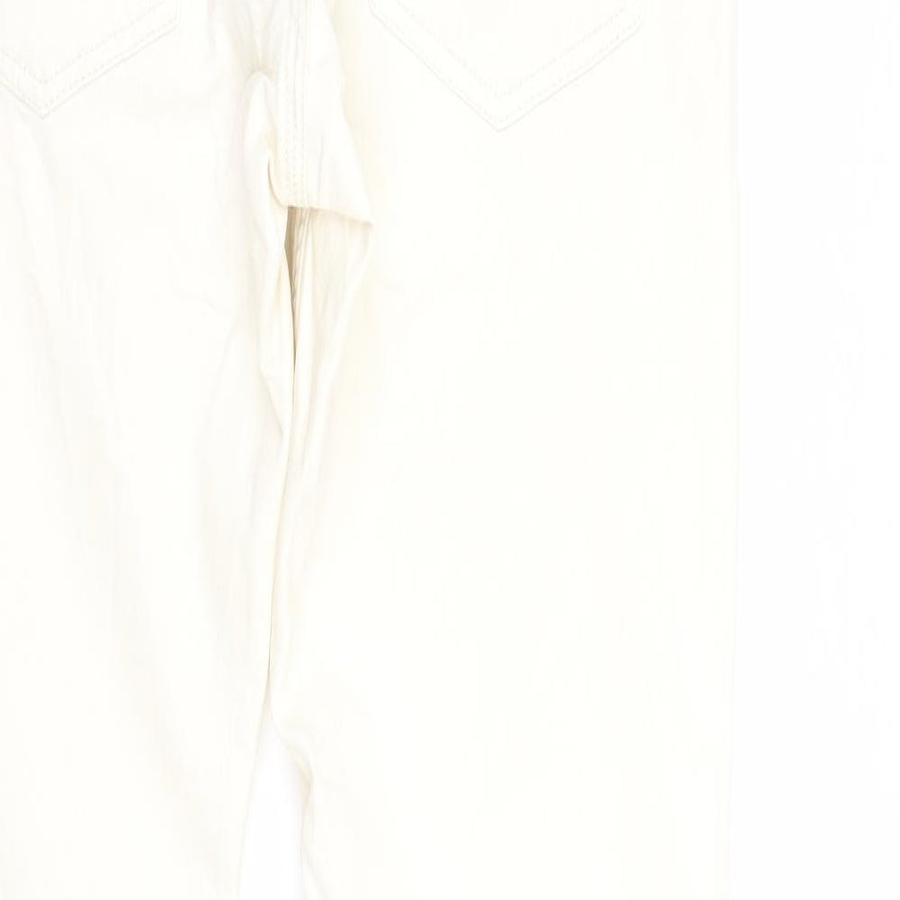 H&M Womens Ivory Denim Skinny Jeans Size 12 L31 in