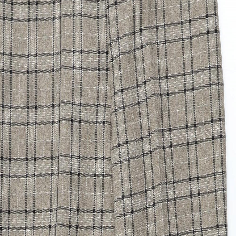 Preworn Womens Brown Check Trousers Size 10 L27.5 in