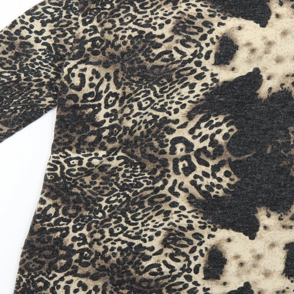Next Womens Brown Animal Print Jumper Dress Size M