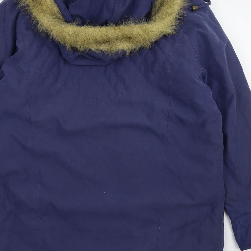 Chic de paris Womens Blue Parka Coat Size 12