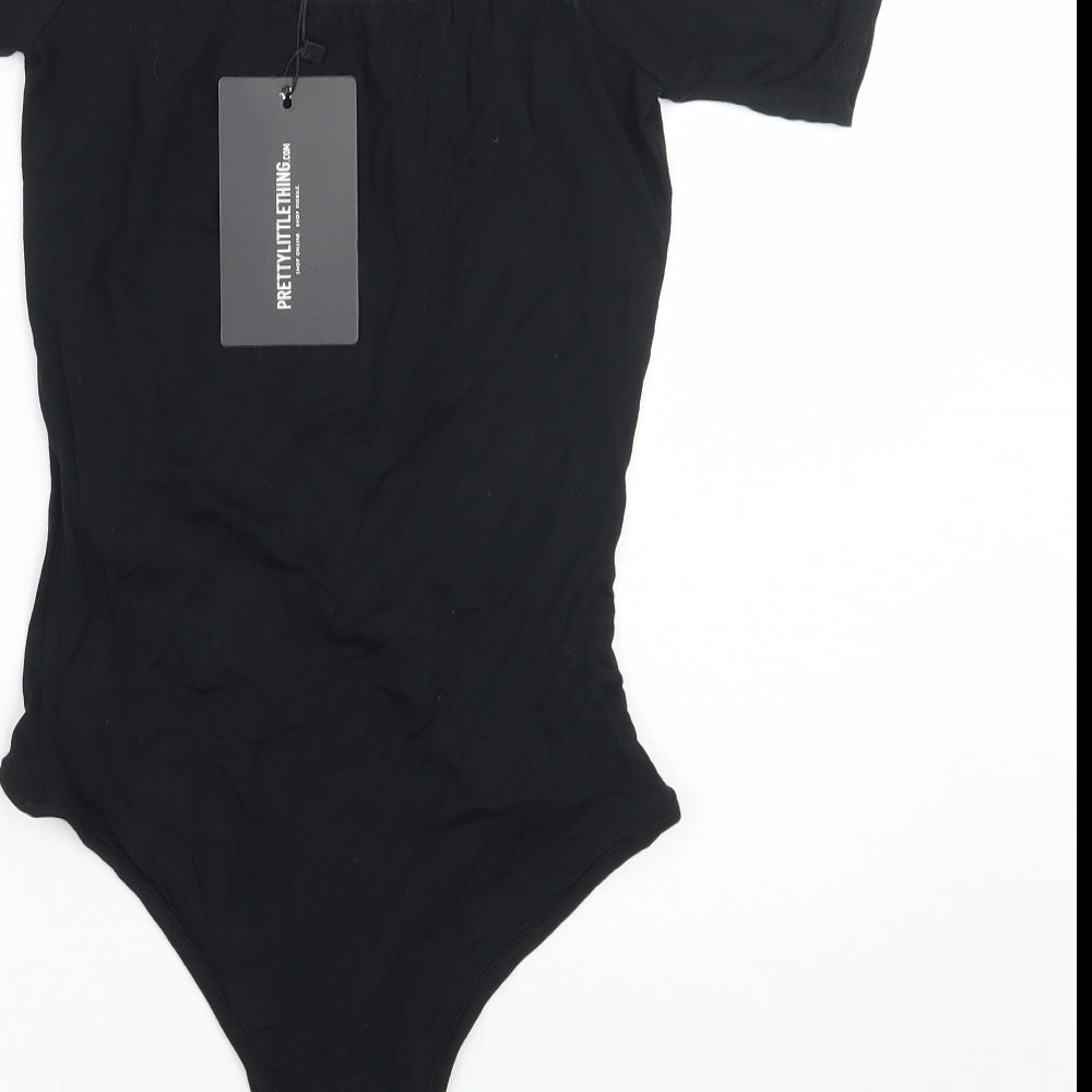 PRETTYLITTLETHING Womens Black Bodysuit One-Piece Size 6