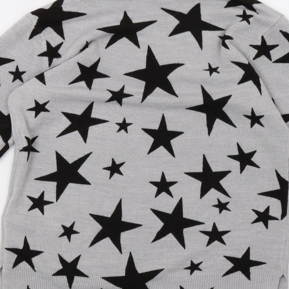 Marks & Spencer Womens Grey Polka Dot Knit Pullover Sweatshirt Size 6