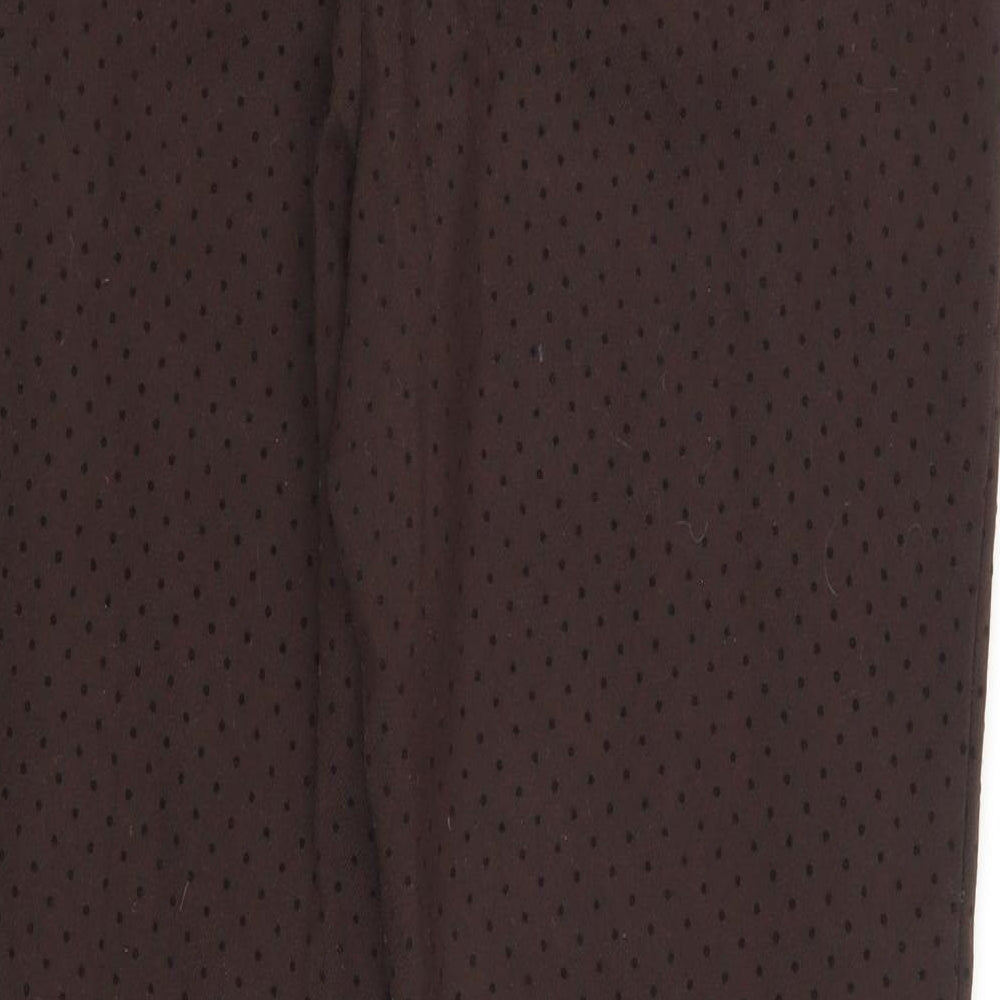 Zara Womens Brown Polka Dot Trousers Size 12 L28 in