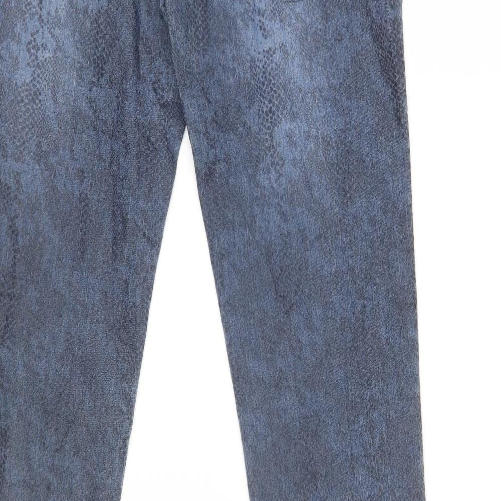 Oodji Womens Blue Animal Print Skinny Jeans Size 8 L30 in