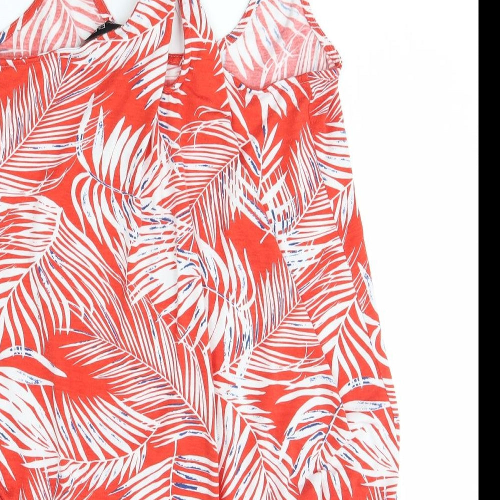 F&F Womens Red Floral Basic Tank Size 12