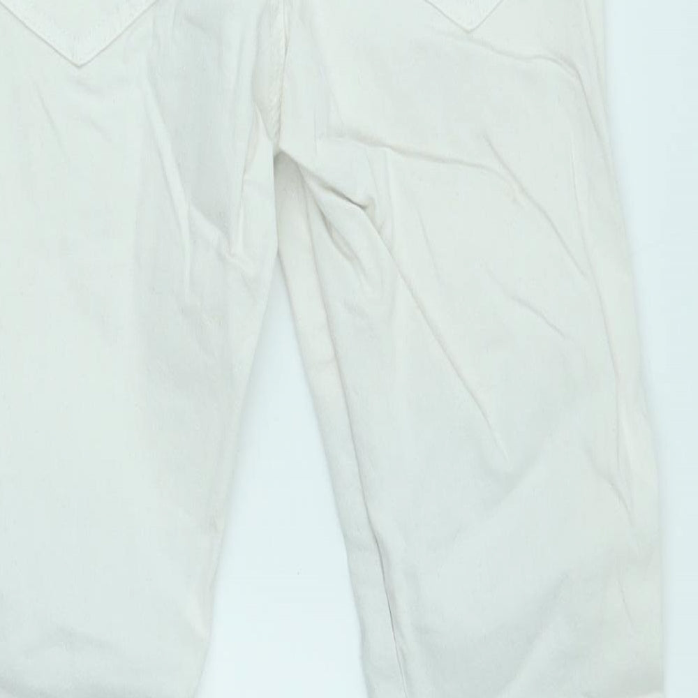 Brave Soul Womens White Skinny Jeans Size 10 L29 in - fishnet knees