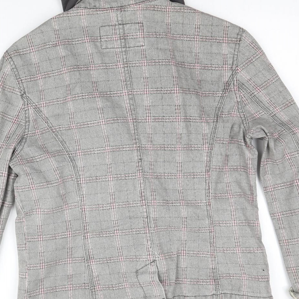 Sublevel Womens Grey Plaid Jacket Size L