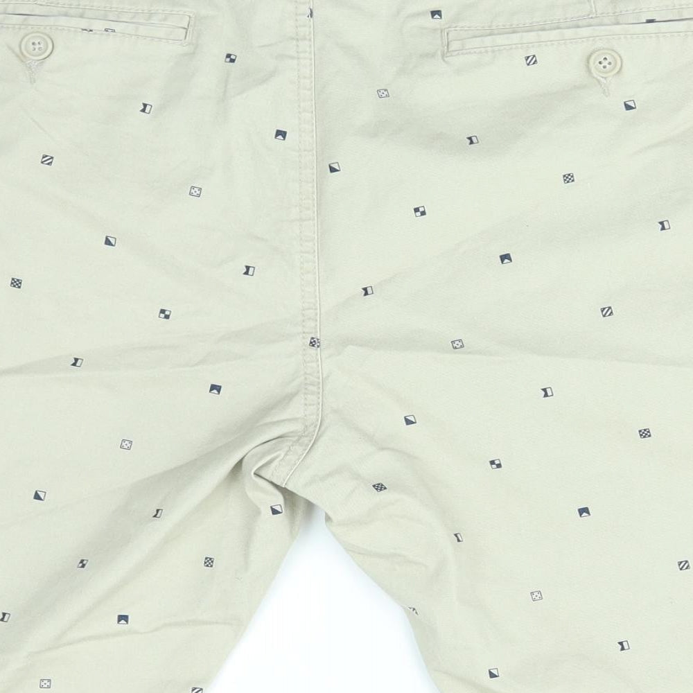Be Very Womens Beige Geometric Cut-Off Shorts Size 38