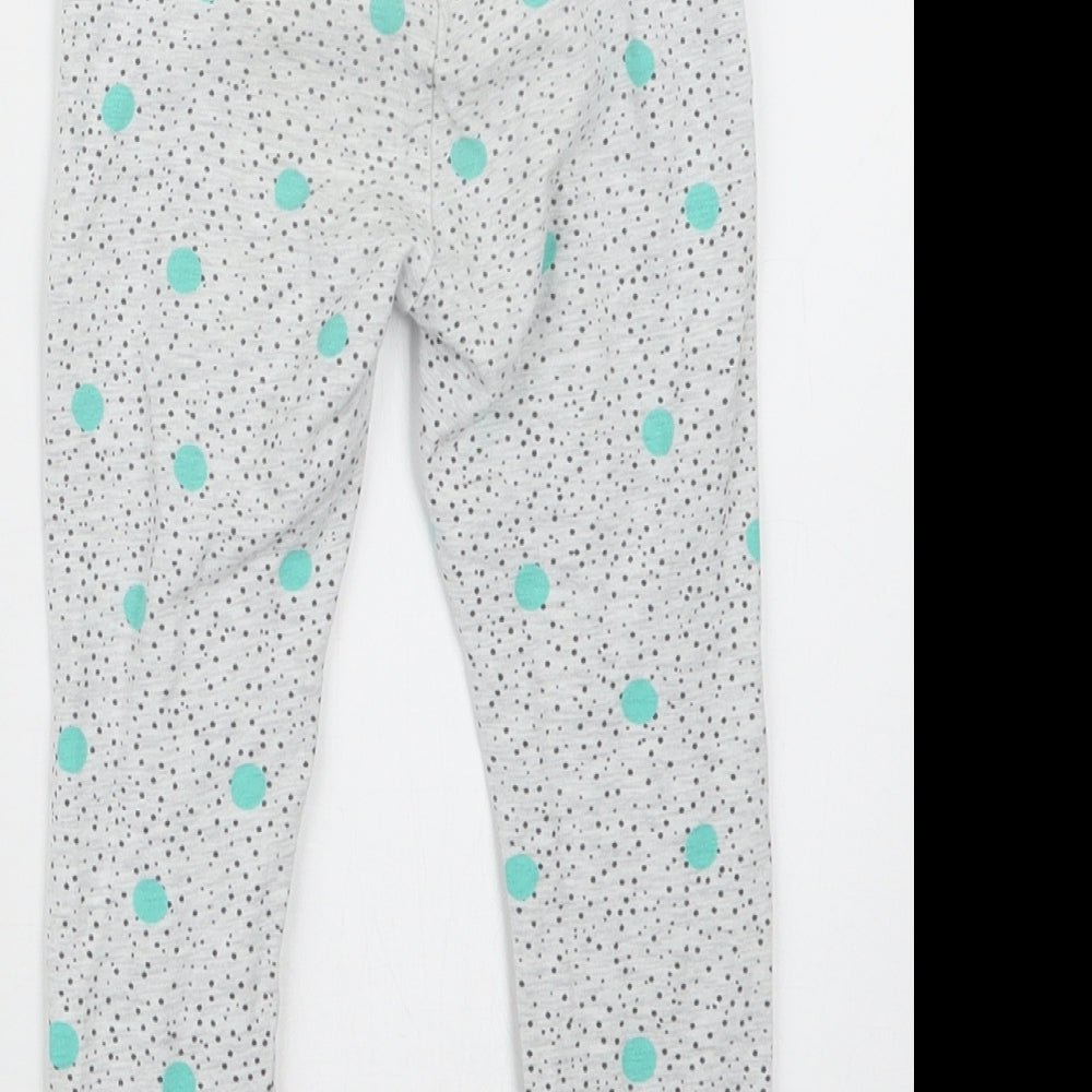Mothercare Girls Grey Geometric Capri Trousers Size 2-3 Years