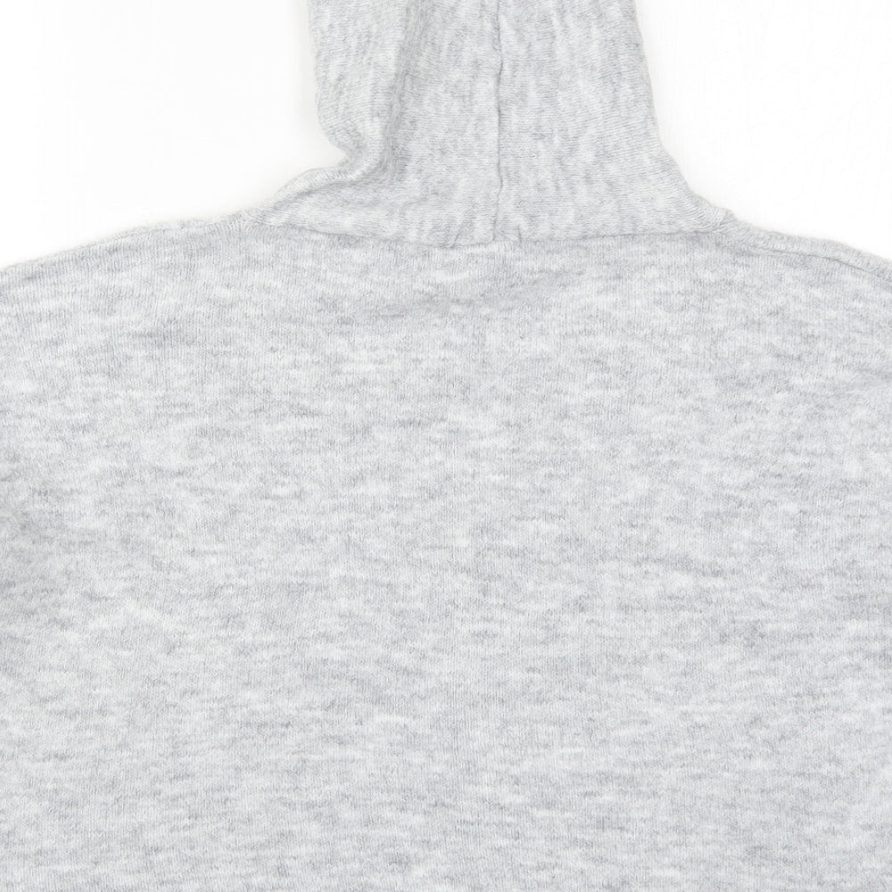 Topshop Womens Grey Knit Pullover Hoodie Size M