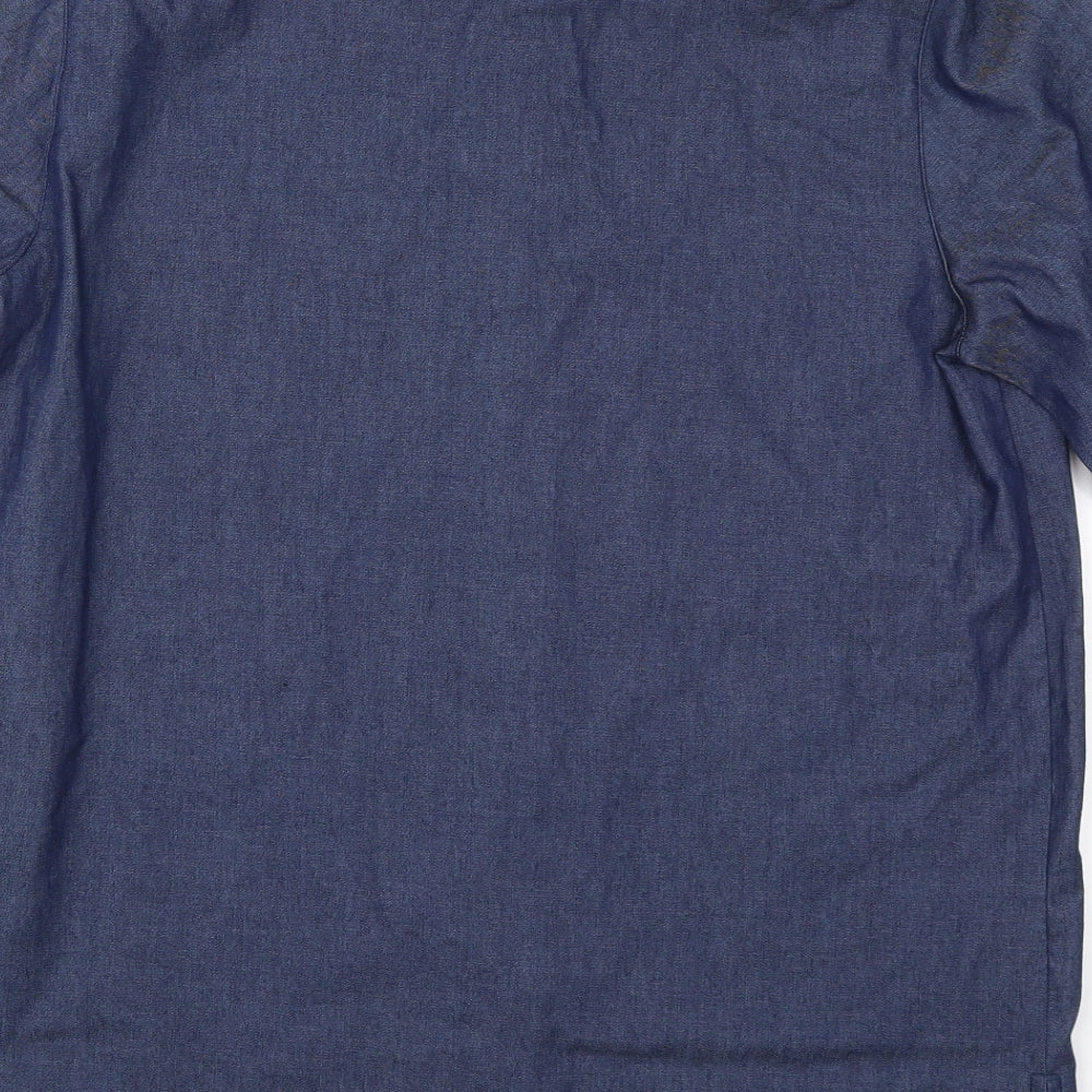 Preworn Womens Blue Denim Basic Button-Up Size 12