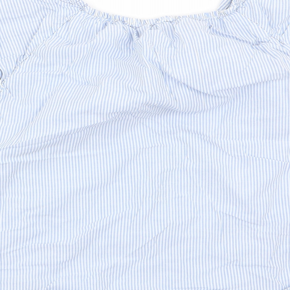 H&M Girls Multicoloured Striped Basic Blouse Size 9 Years