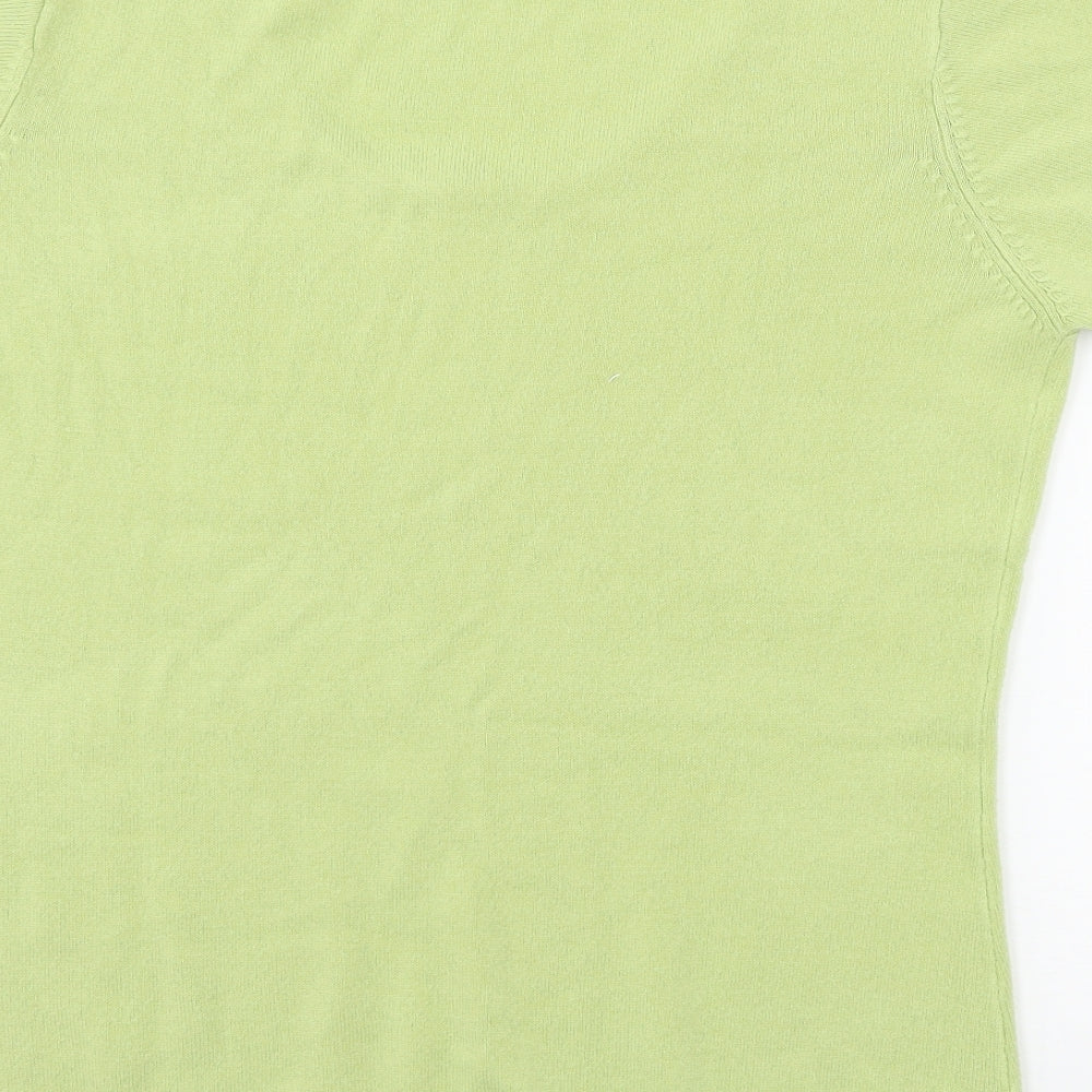 Daxon Womens Green Basic T-Shirt Size 14