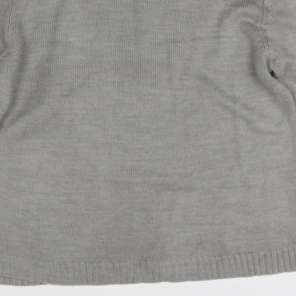 Peacocks Womens Grey Knit Pullover Jumper Size M - Christmas Santa
