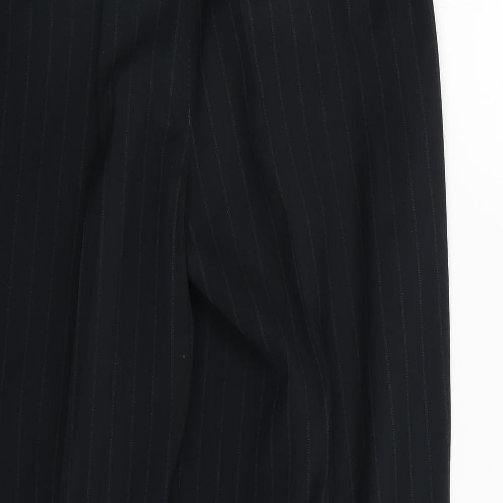 Marks & Spencer Womens Black Striped Trousers Size 10 L25 in