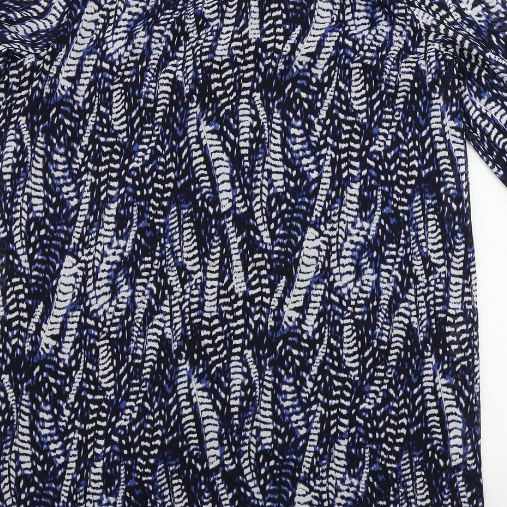H&M Womens Blue Animal Print A-Line Size 10