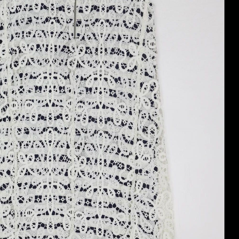 NEXT Womens Blue Striped A-Line Size 8