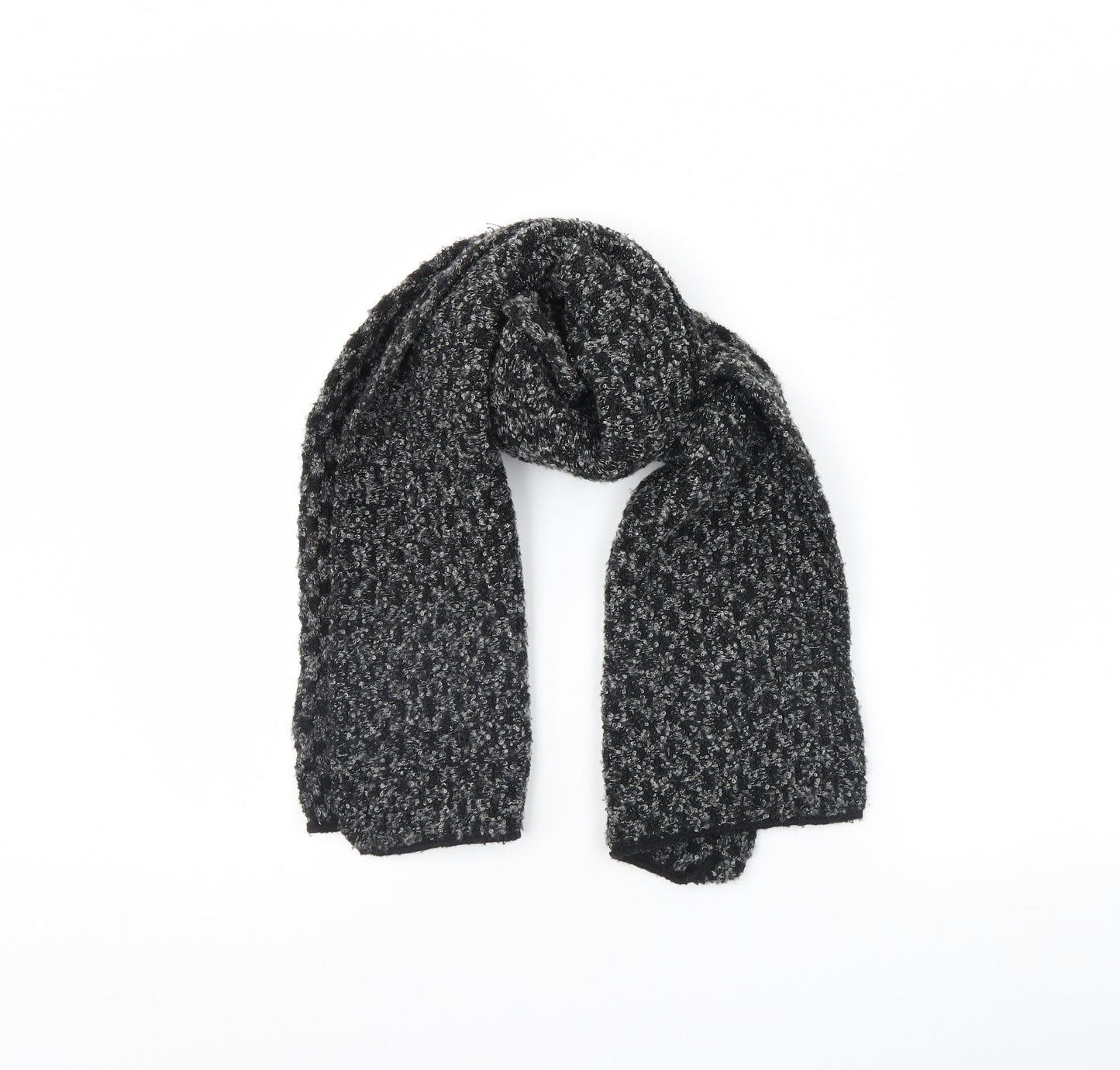 Preworn Womens Black Herringbone Scarf