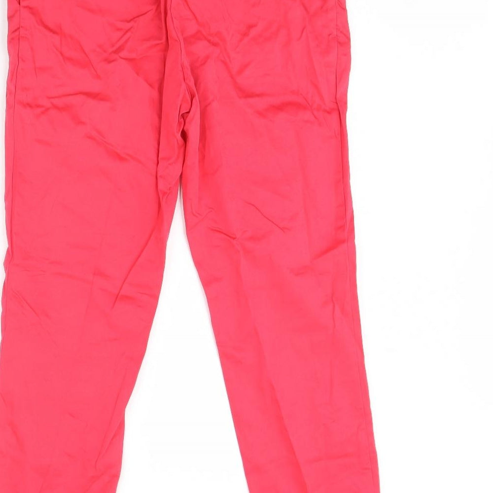 H&M Womens Pink Cropped Trousers Size 10 L26 in