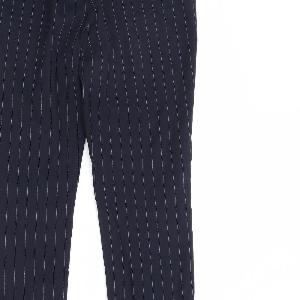 Marks & Spencer Womens Blue Striped Trousers Size 10 L28 in