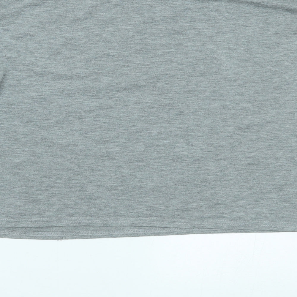 PRETTYLITTLETHING Womens Grey Cropped T-Shirt Size M