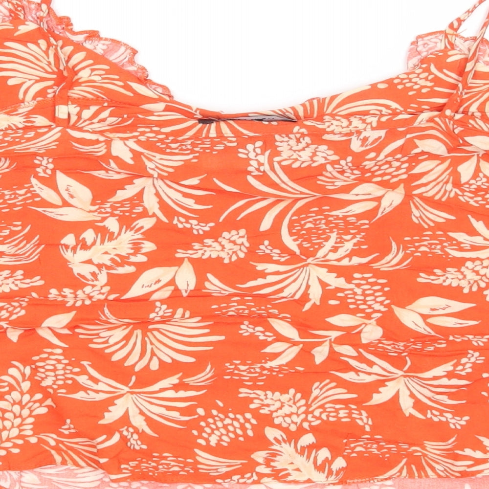 New Look Womens Red Floral Camisole Tank Size 12