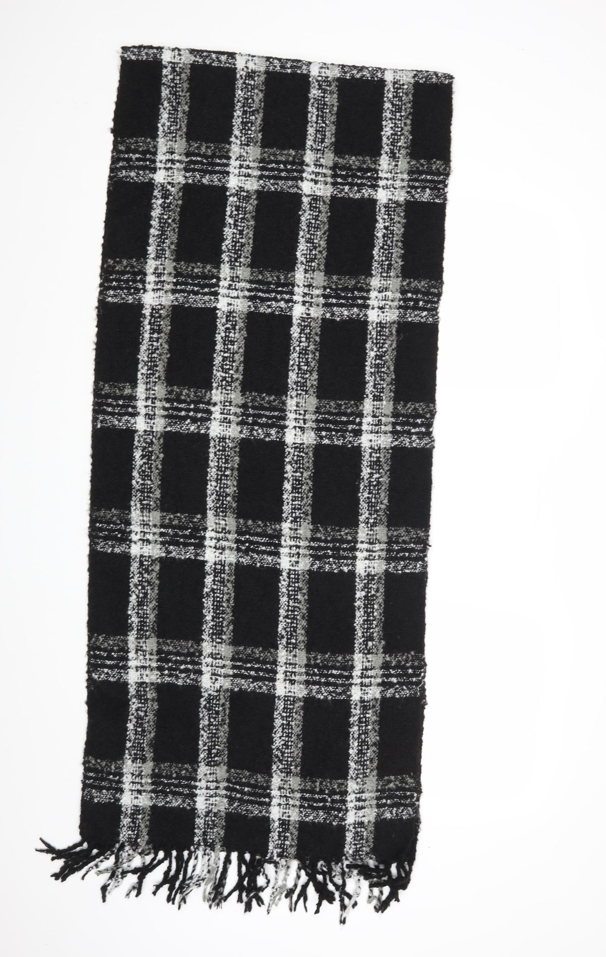 Preworn Unisex Black Check Shawl/Wrap