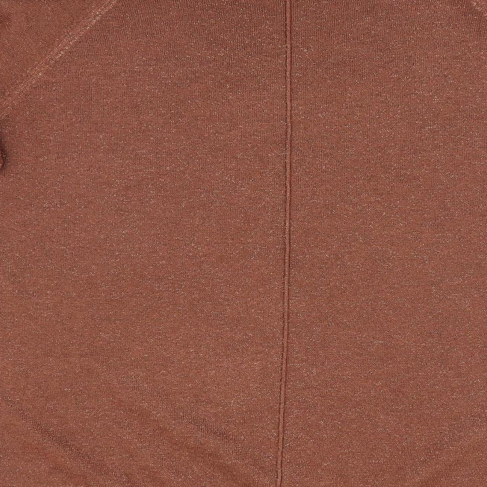 Next Womens Brown Pullover Jumper Size 10 - Glitter effect - cut out shoulder