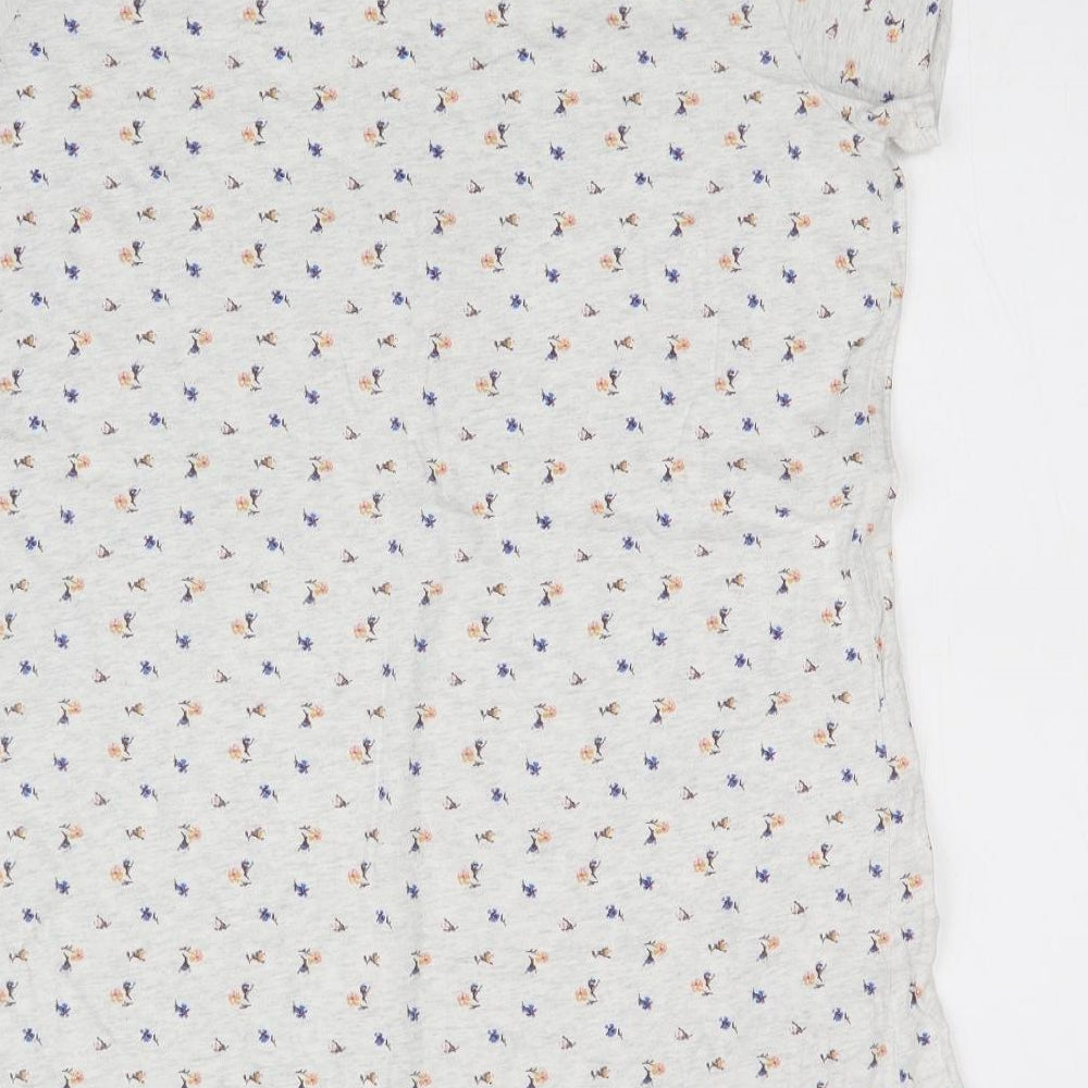 M&S Womens White Floral Top Nightshirt Size 16