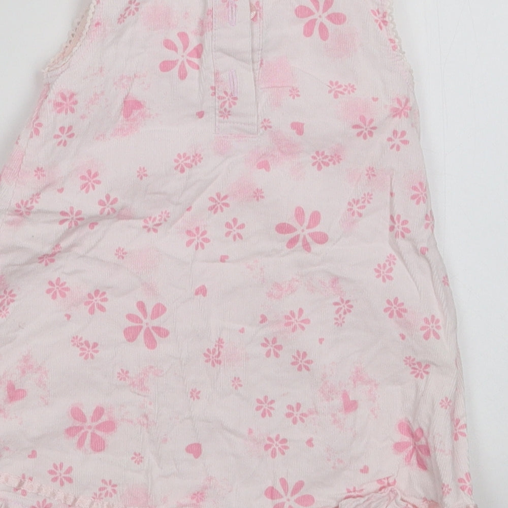 Mini Mode Girls Pink Floral A-Line Size 9-12 Months