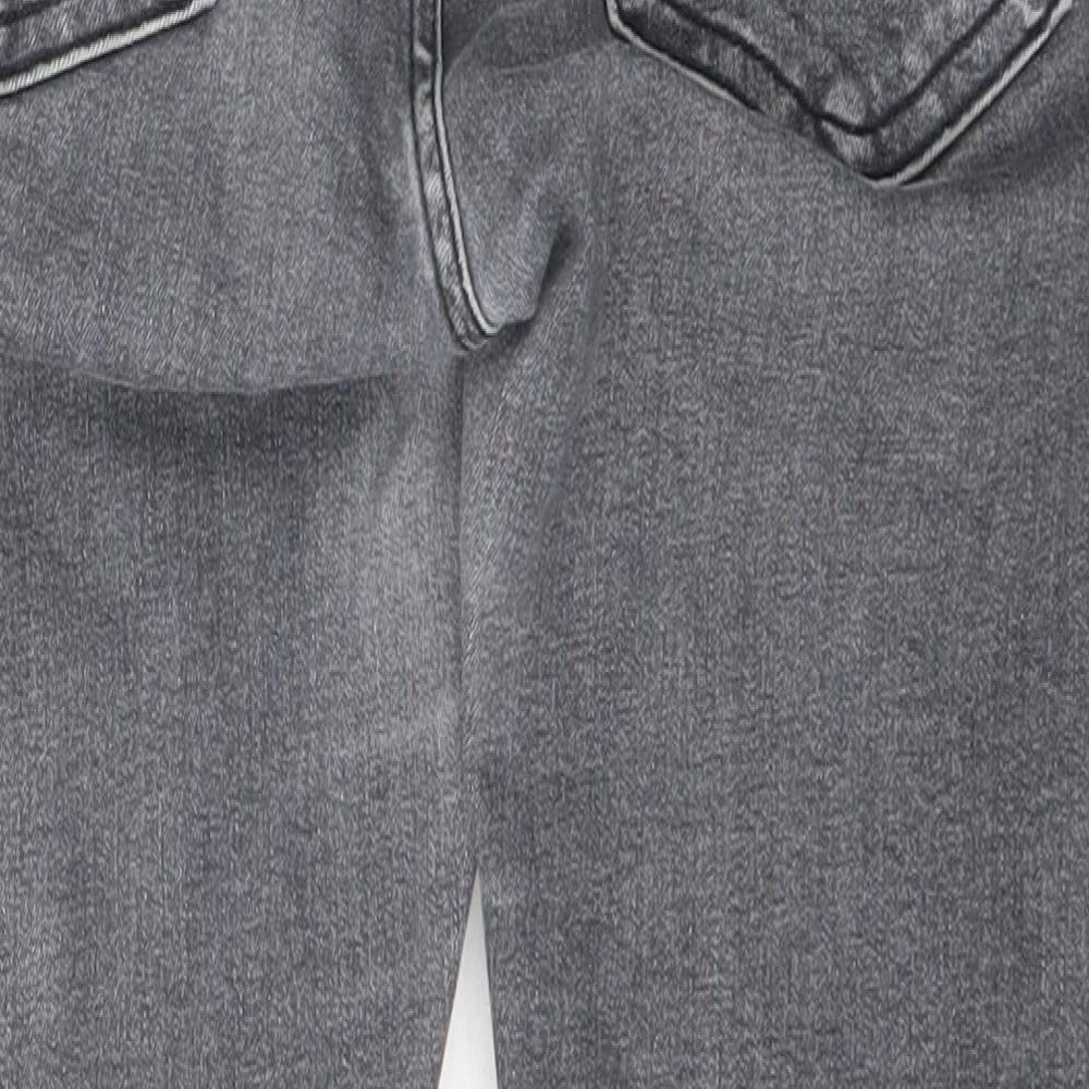 Topshop Womens Grey Straight Jeans Size S L22 in