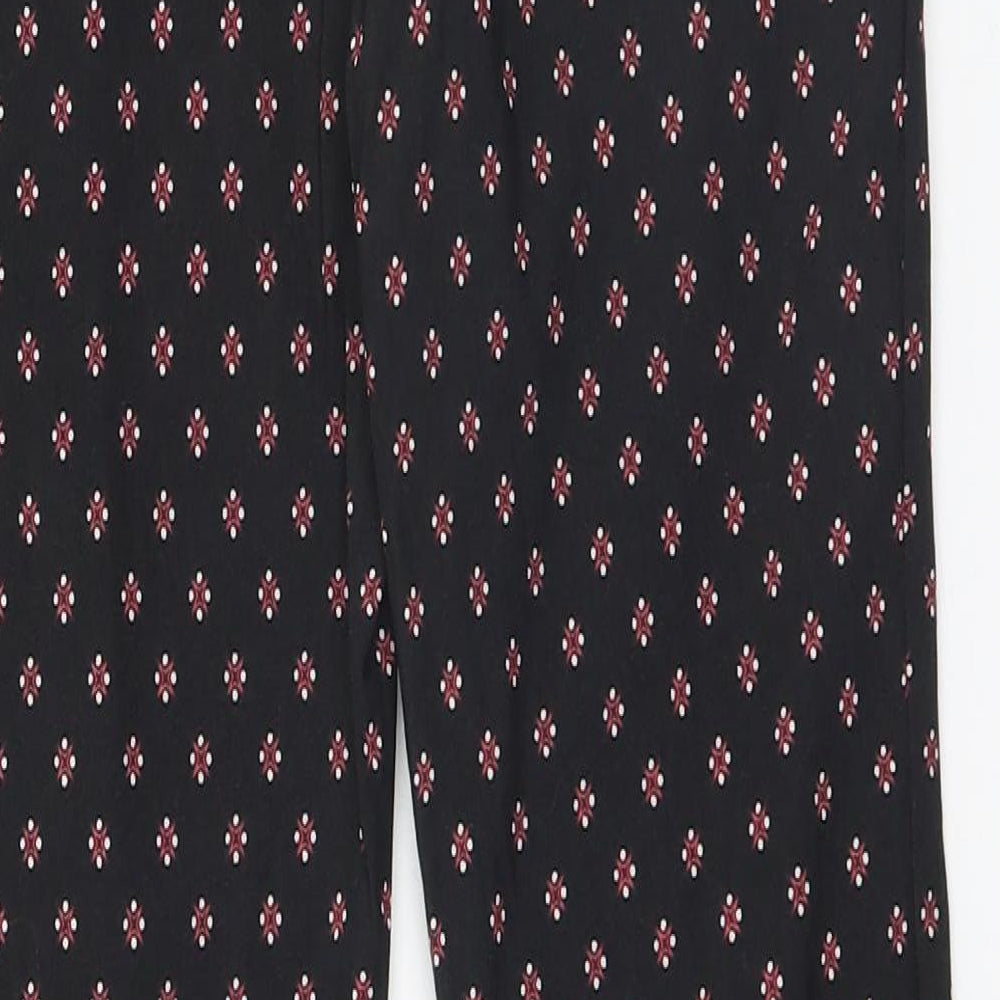 Atmosphere Womens Black Geometric Trousers Size 10 L26.5 in