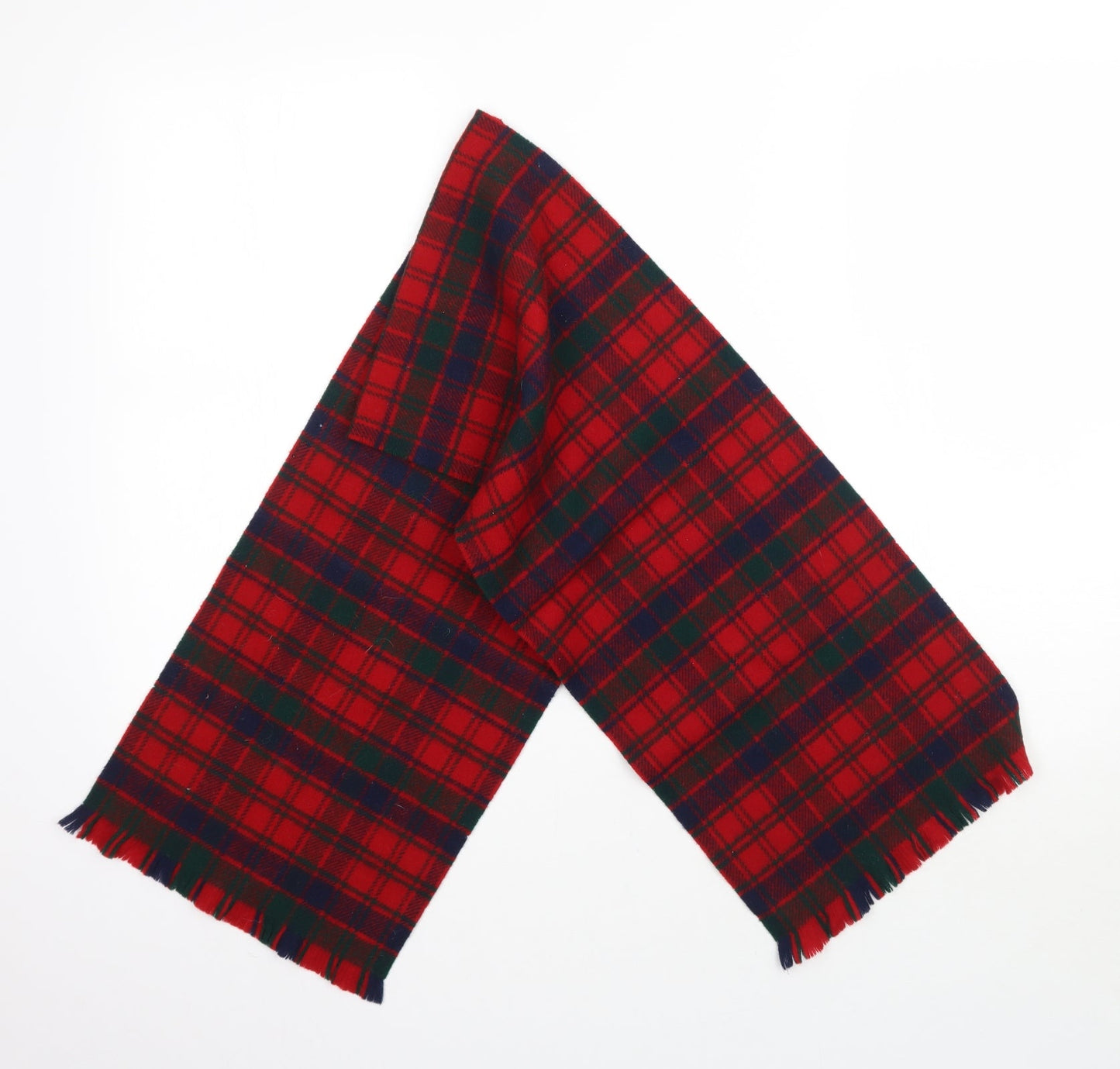 Preworn Unisex Multicoloured Plaid Knit Scarf One Size - Tartan