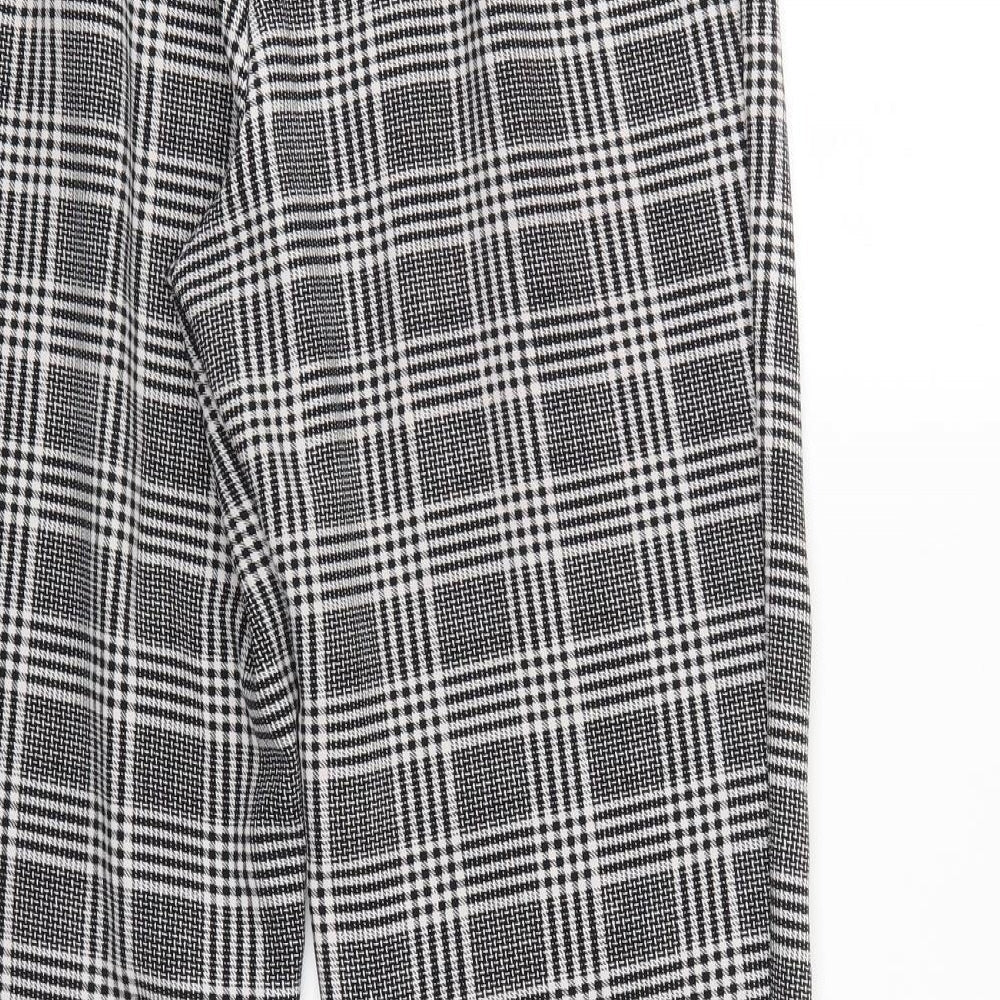 Divided Womens Grey Check Trousers Size 10 L26 in