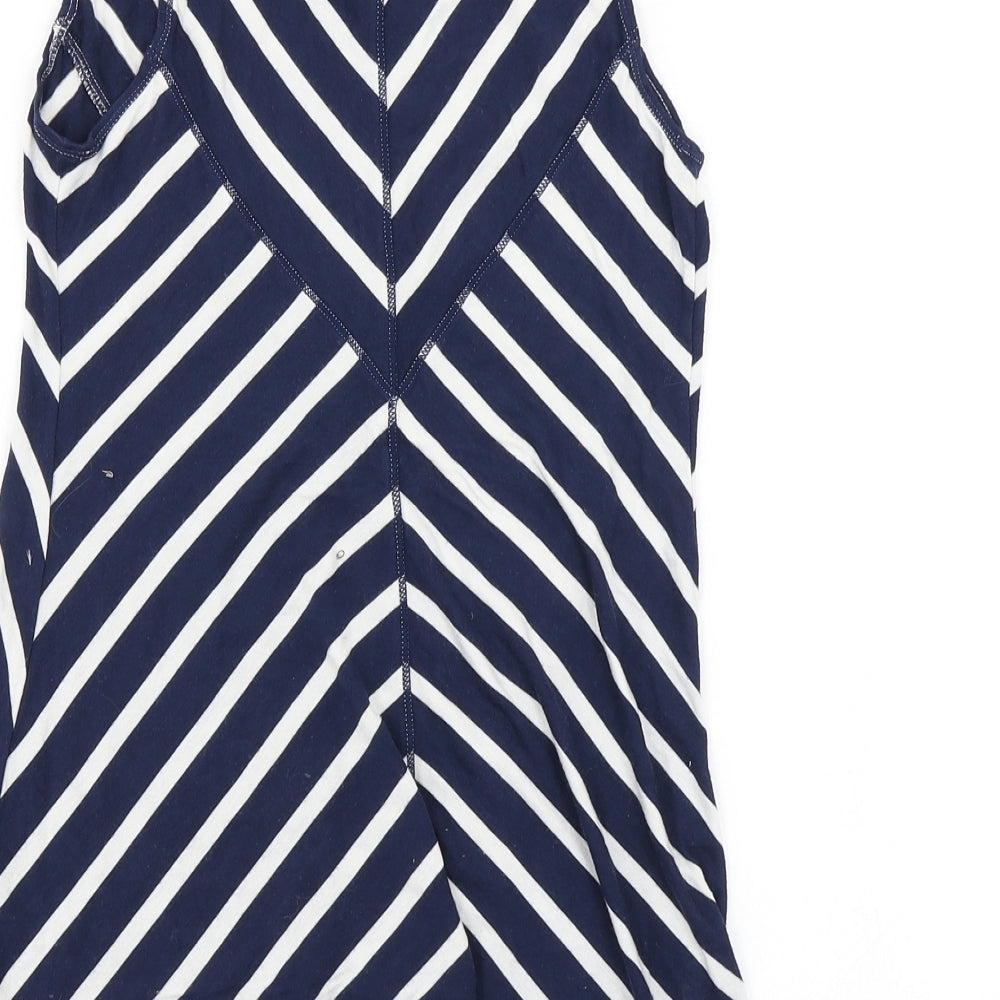 Max Studio Womens Blue Striped Basic Tank Size S